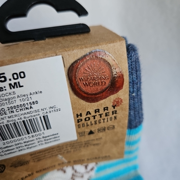 Wizarding World of Harry Potter Diagon Alley Ankle Socks Size M/L 3 Pack Unisex - Picture 9 of 14